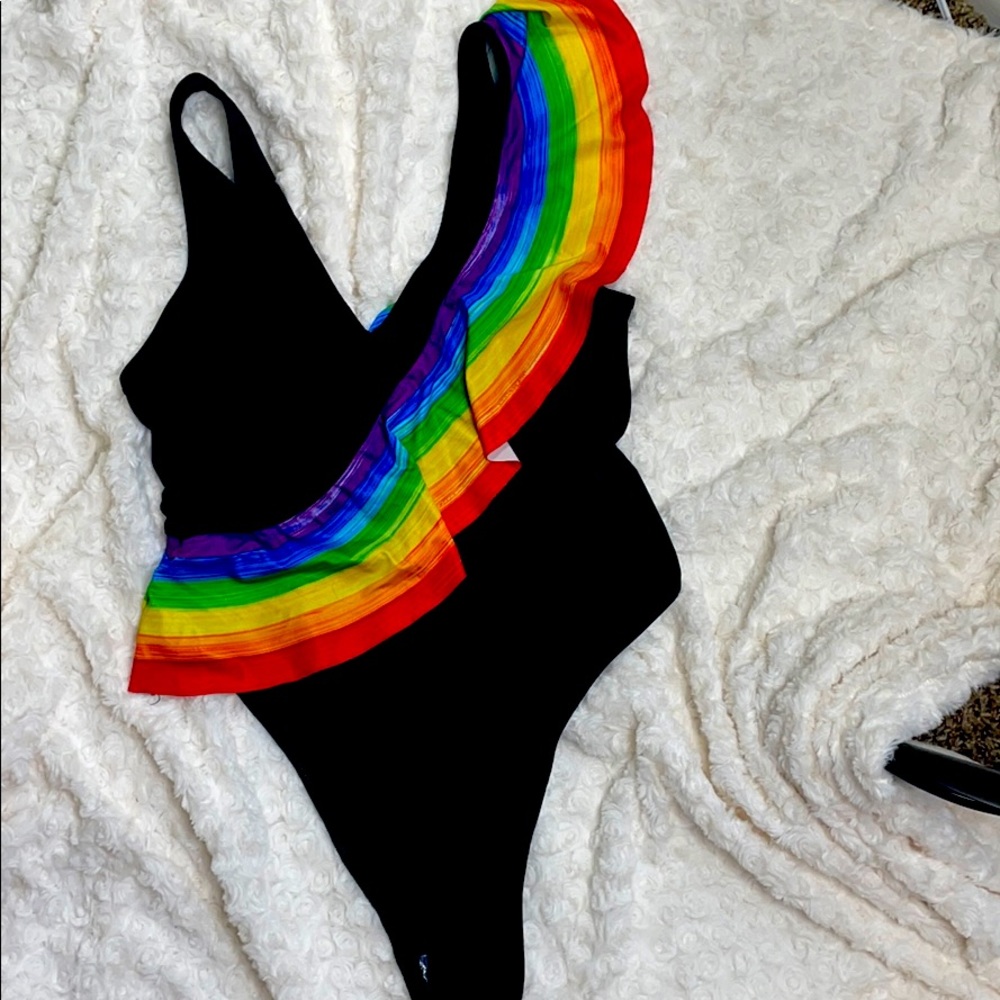 Size large cheeky pride swimsuit